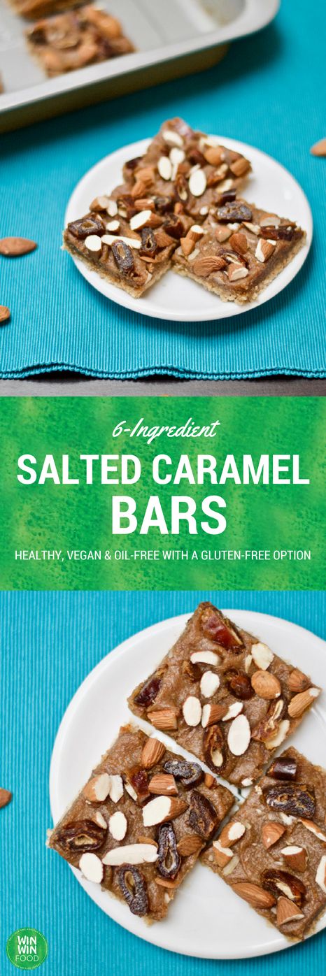 6-Ingredient Salted Caramel Bars with Almond-Maple Crust