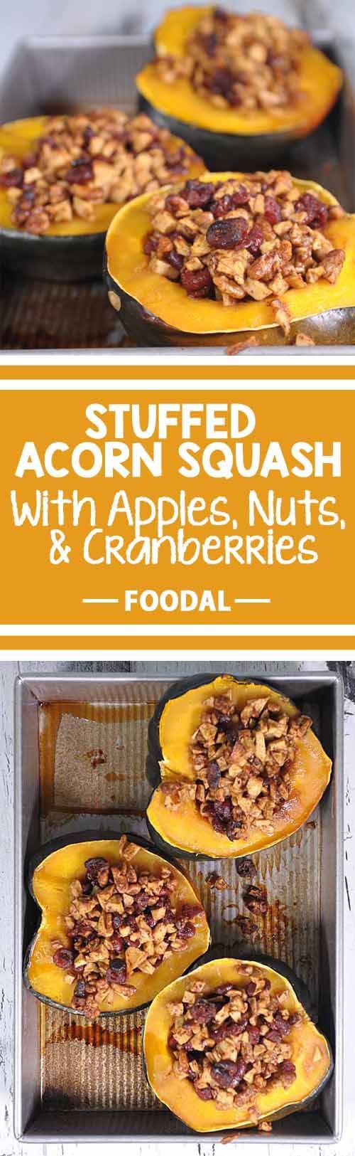 Acorn Squash Stuffed With Apples, Nuts and Cranberries