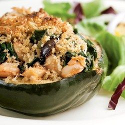 Acorn Squash Stuffed with Chard & White Beans