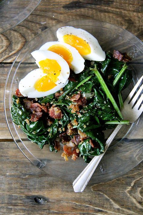 Alice Waters' Warm Spinach Salad