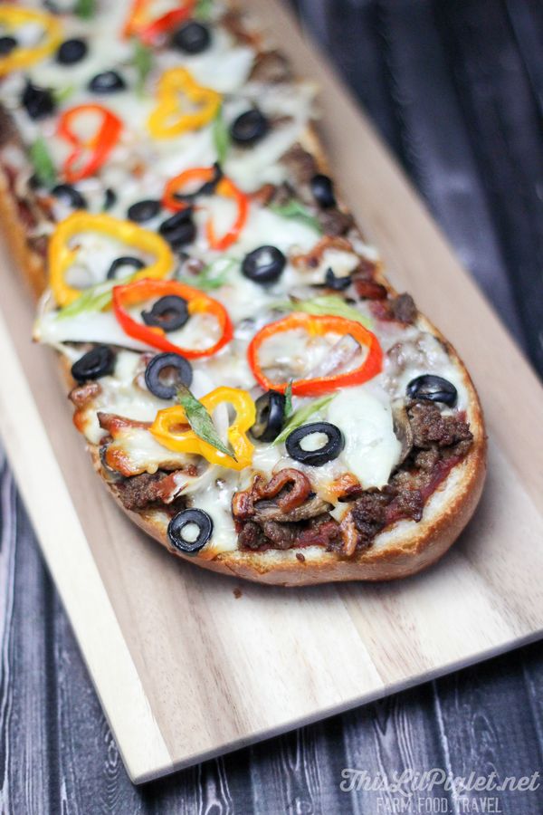 All Dressed Hamburger Pizza Loaf