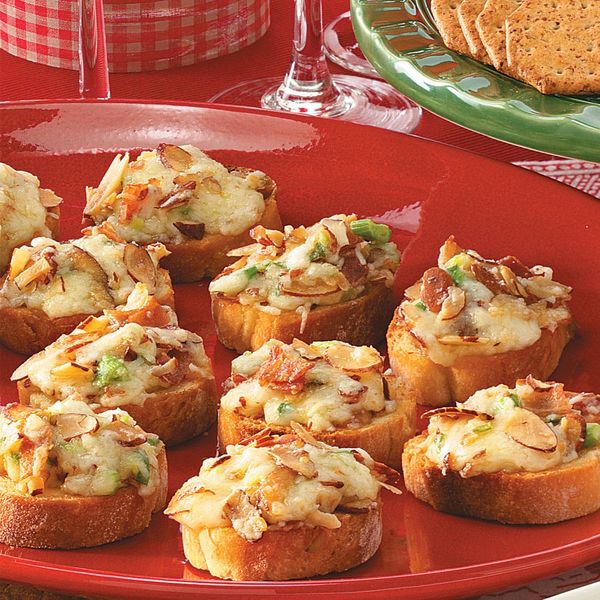 Almond-Bacon Cheese Crostini