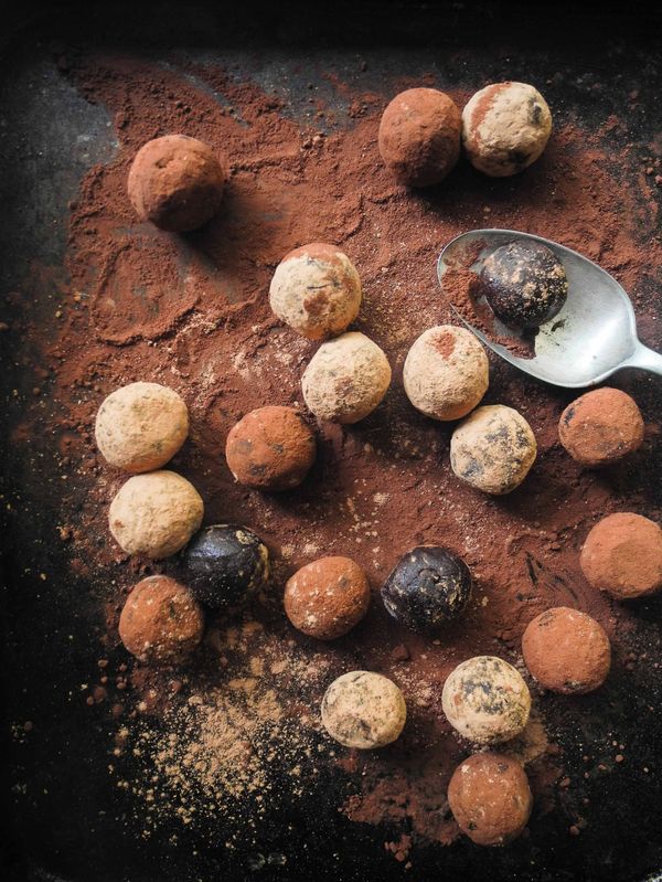 Almond Butter Tahini Chocolate Truffles