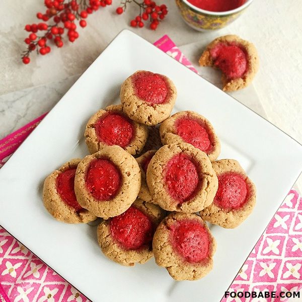 Almond Chia Jam Thumbprint Cookies