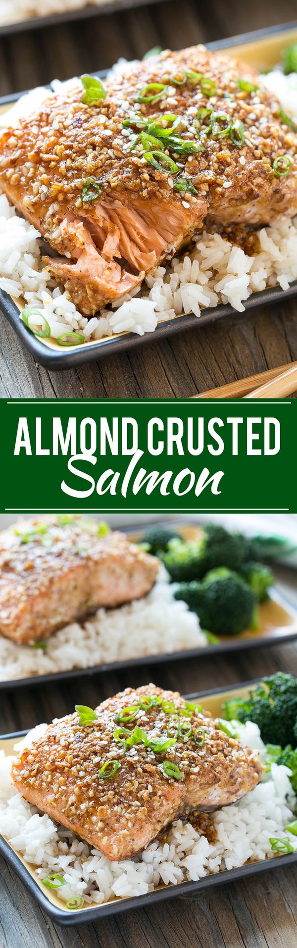 Almond Crusted Salmon with Honey Garlic Sauce