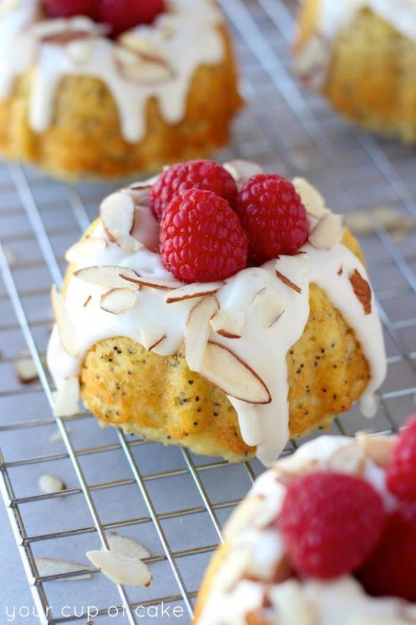 Almond Lemon Poppy Seed Bundt Cakes