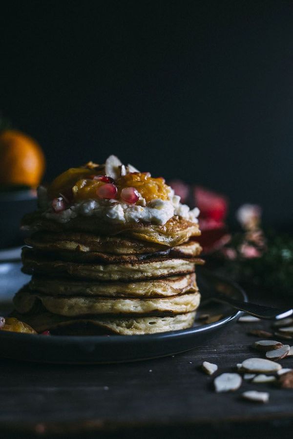 Almond Pancakes with Satsuma Compote