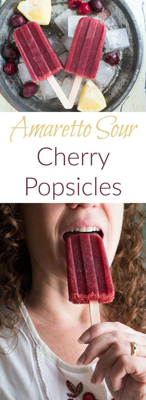 Amaretto Sour Cherry Popsicles