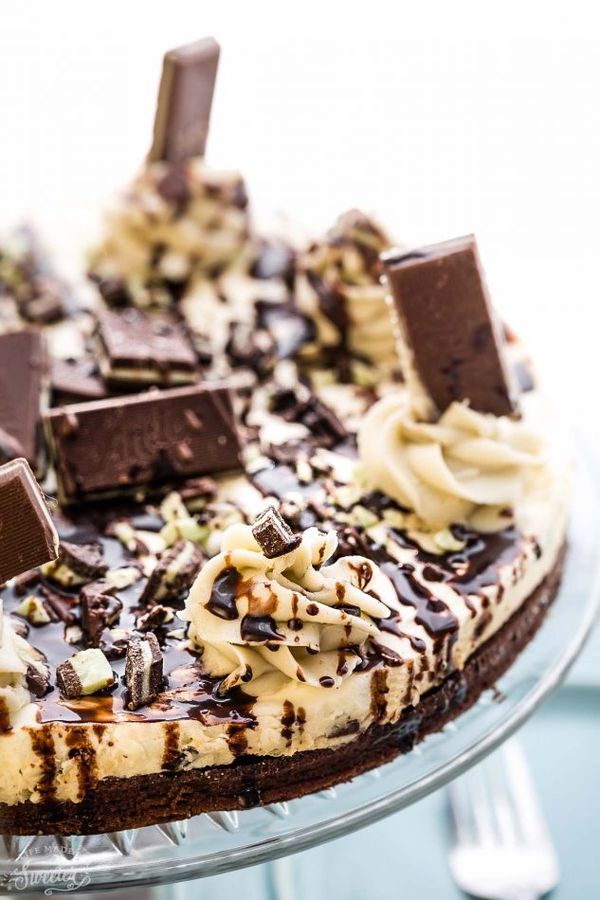 Andes Mint Chocolate Brownie Cheesecake