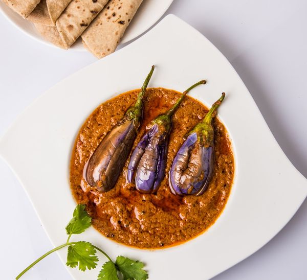 Andhra Style Stuffed Brinjal