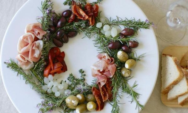 Antipasto Christmas wreath