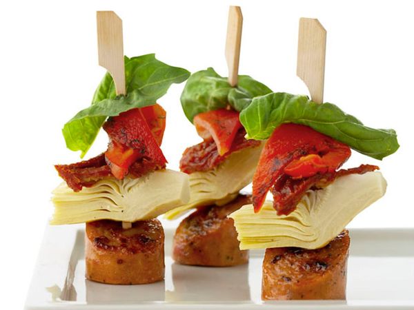 Antipasto Sausage Skewers