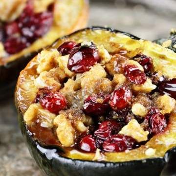 Apple and Cranberry Stuffed Acorn Squash