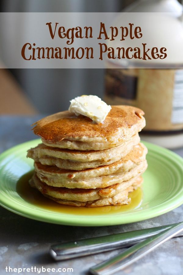 Apple Cinnamon Pancakes - Vegan