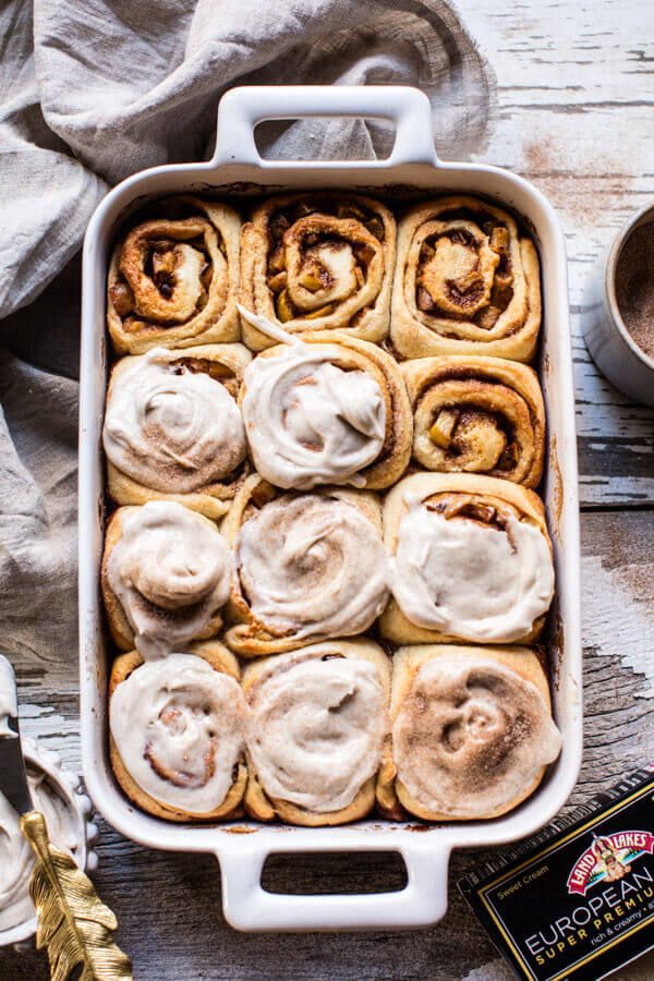 Apple Cinnamon Rolls with Cream Cheese Chai Frosting