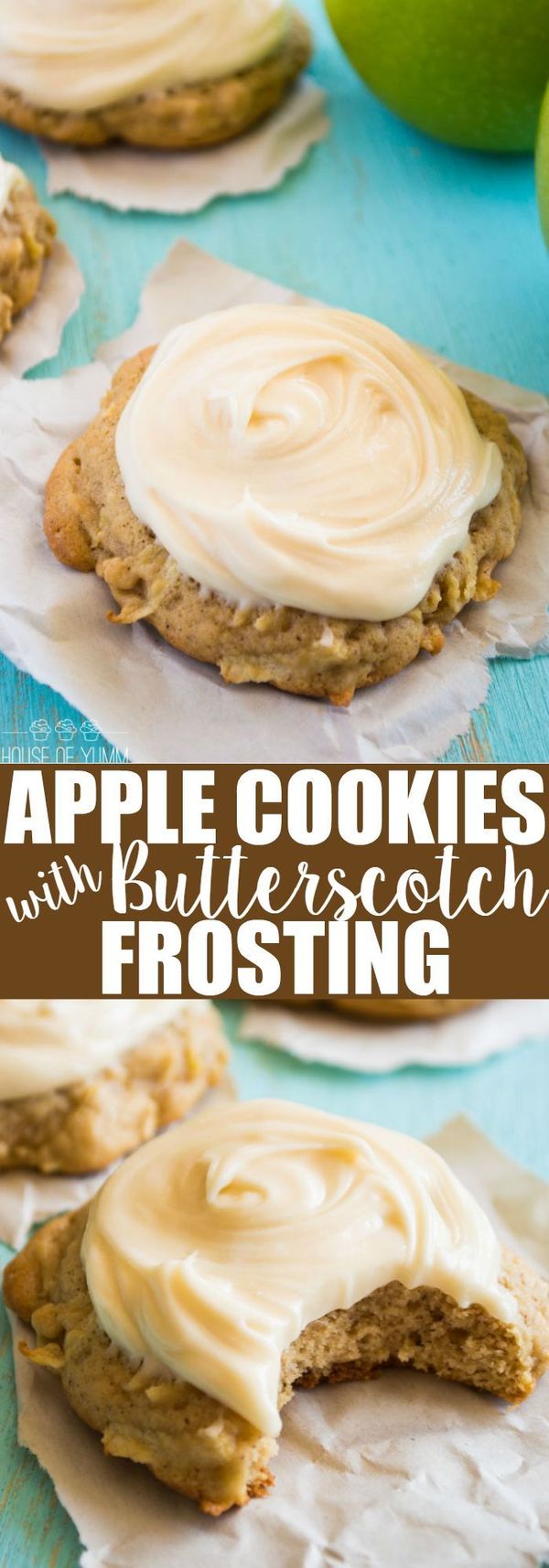 Apple Cookies with Butterscotch Frosting