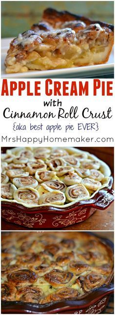 Apple Cream Pie with Cinnamon Roll Crust