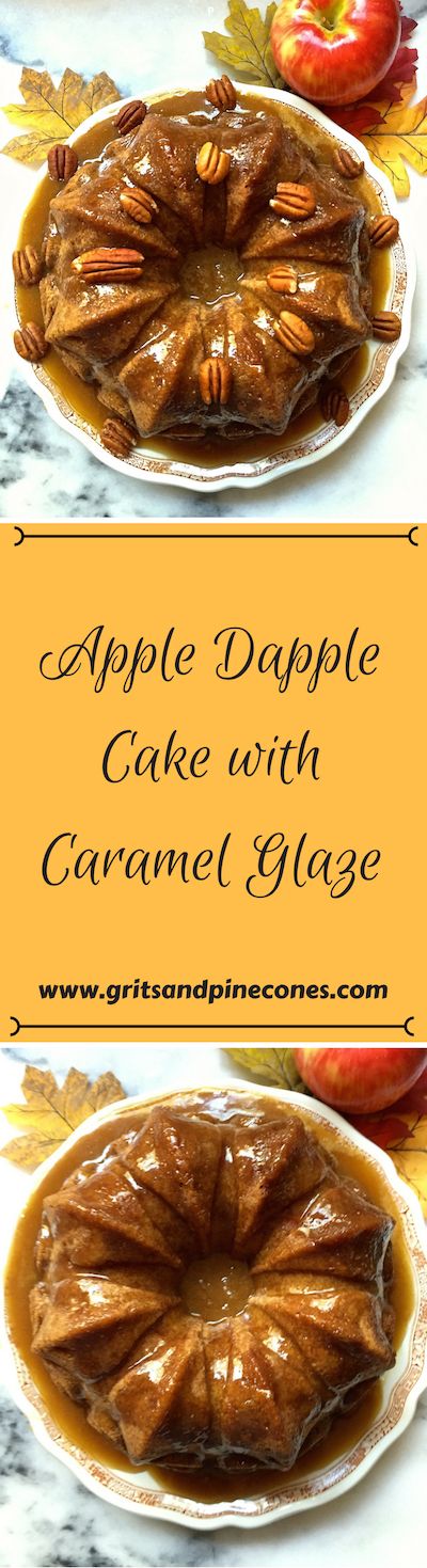 Apple Dapple Cake with Caramel Glaze