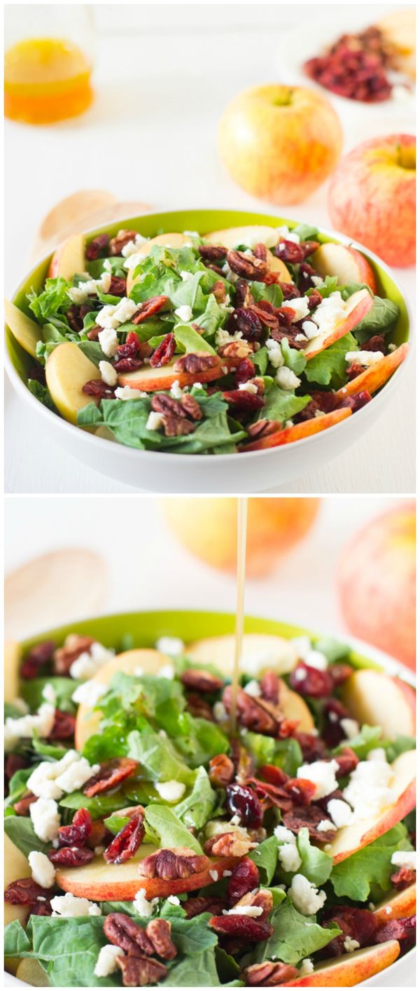 Apple Pecan and Feta Salad with Honey Apple Dressing