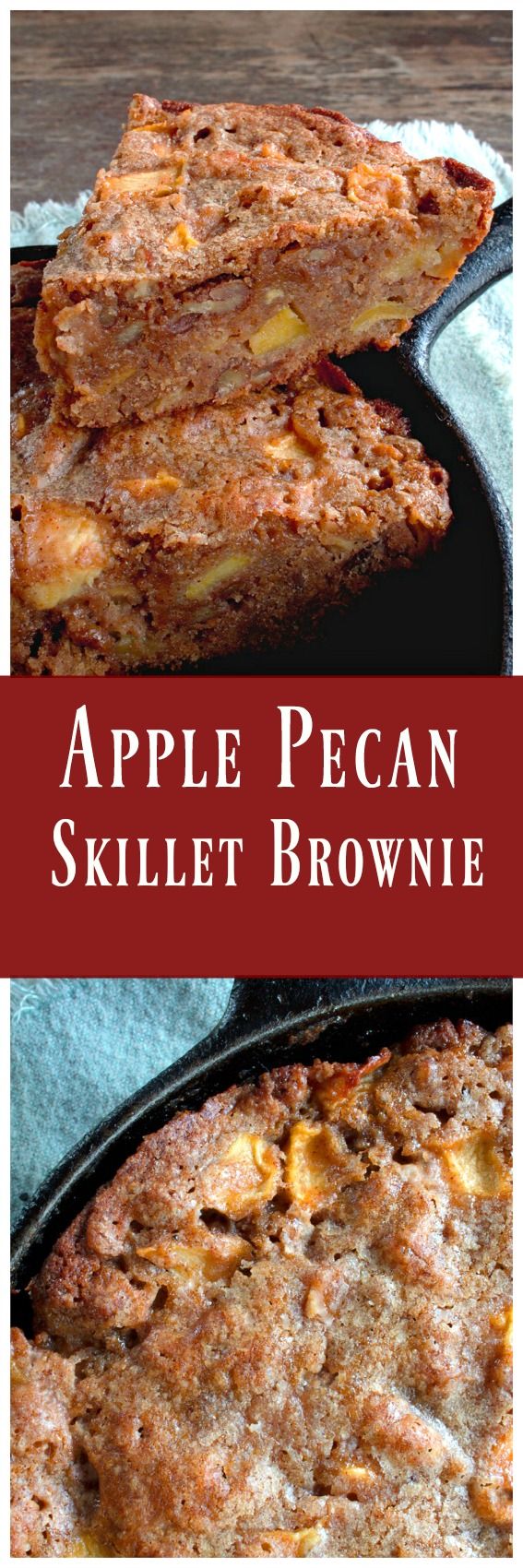 Apple Pecan Skillet Brownie