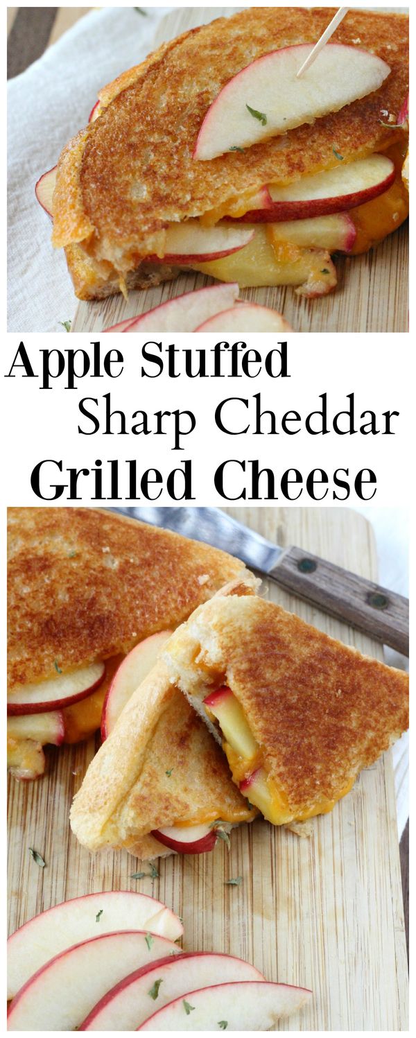 Apple Stuffed Sharp Cheddar Grilled Cheese