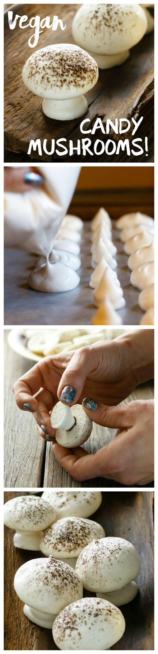 Aquafaba Meringue Mushrooms