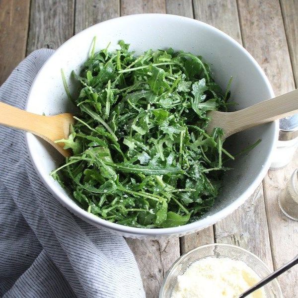 Arugula Salad With Olive Oil, Lemon and Parmesan Cheese