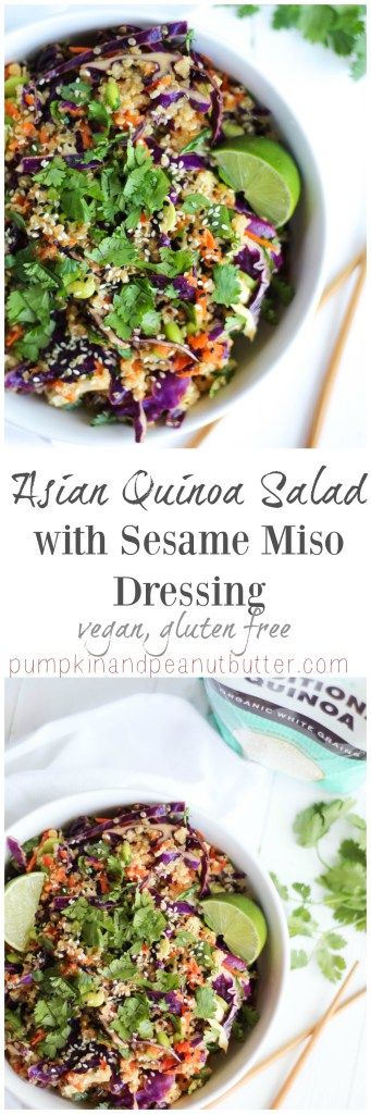 Asian Quinoa Salad with Sesame Miso Dressing