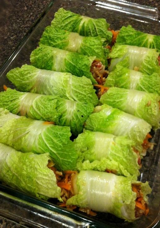 Asian Stuffed Napa Cabbage Rolls