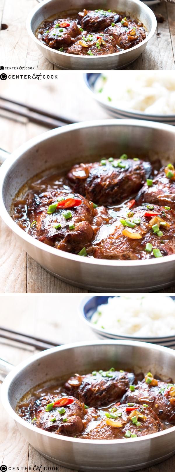 Asian Style Sticky Ginger Chicken Thighs