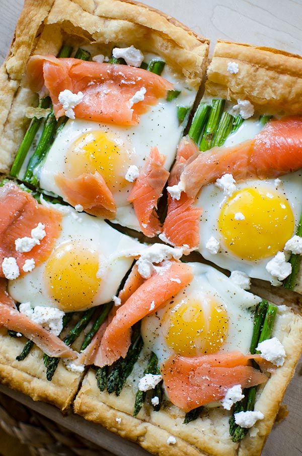 Asparagus and Egg Tart with Smoked Salmon