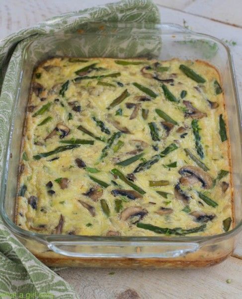 Asparagus, Mushroom And Cheese Crustless Quiche