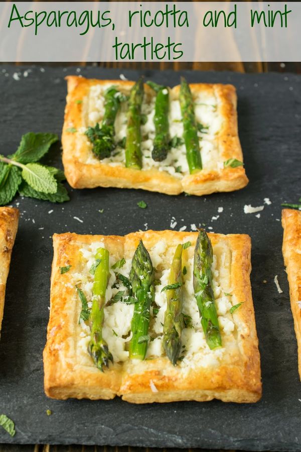 Asparagus, ricotta and mint tartlets