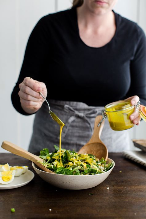 Asparagus Salad with Turmeric Tahini Dressing