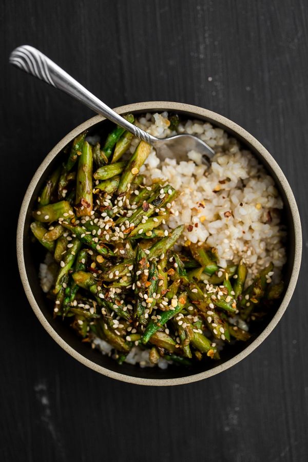 Asparagus Stir-Fry with Sesame-Miso Sauce