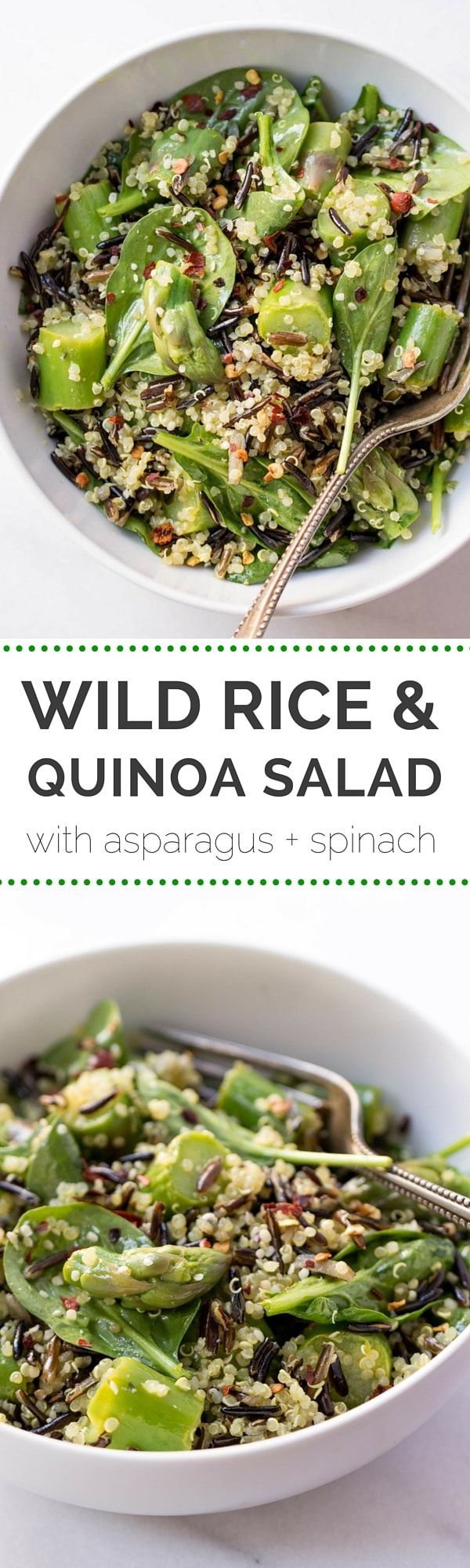 Asparagus, Wild Rice + Quinoa Salad with Lemon-Turmeric Vinaigrette