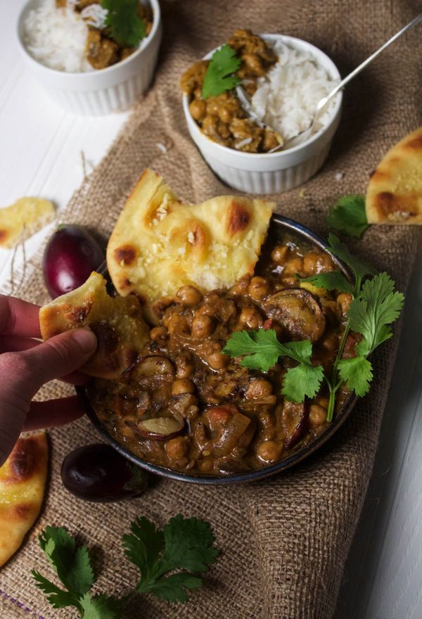 Aubergine and Chickpea Masala