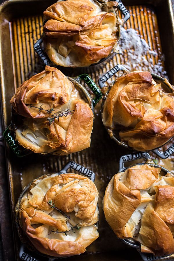 Autumn Chicken and Phyllo Dough Pot Pies