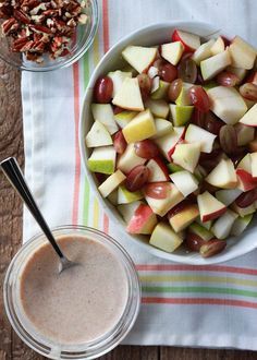 Autumn Fruit Salad with Cinnamon Greek Yogurt Dressing