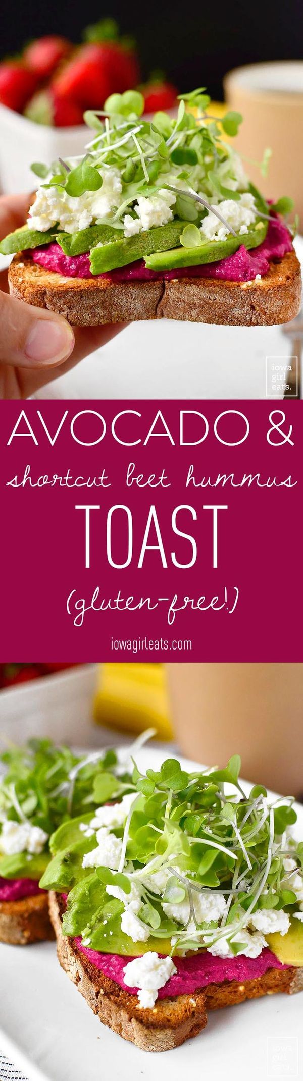 Avocado and Shortcut Beet Hummus Toast