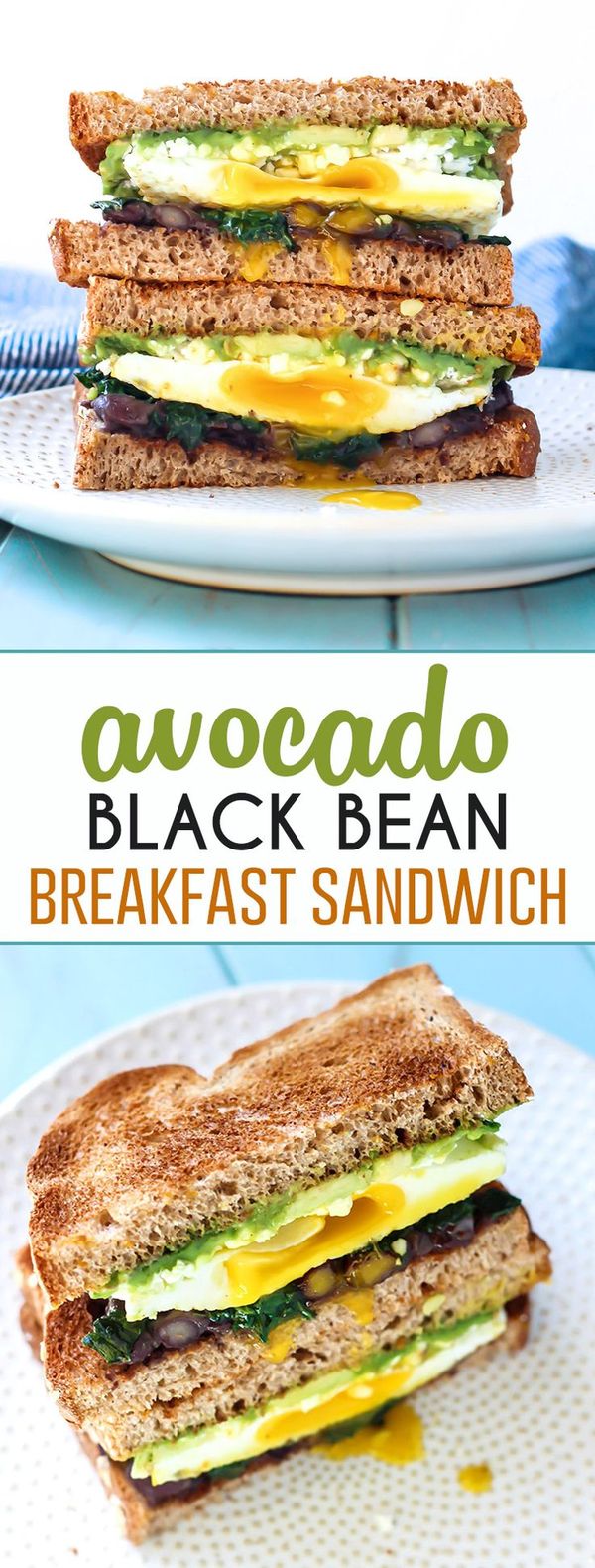 Avocado Black Bean Breakfast Sandwich