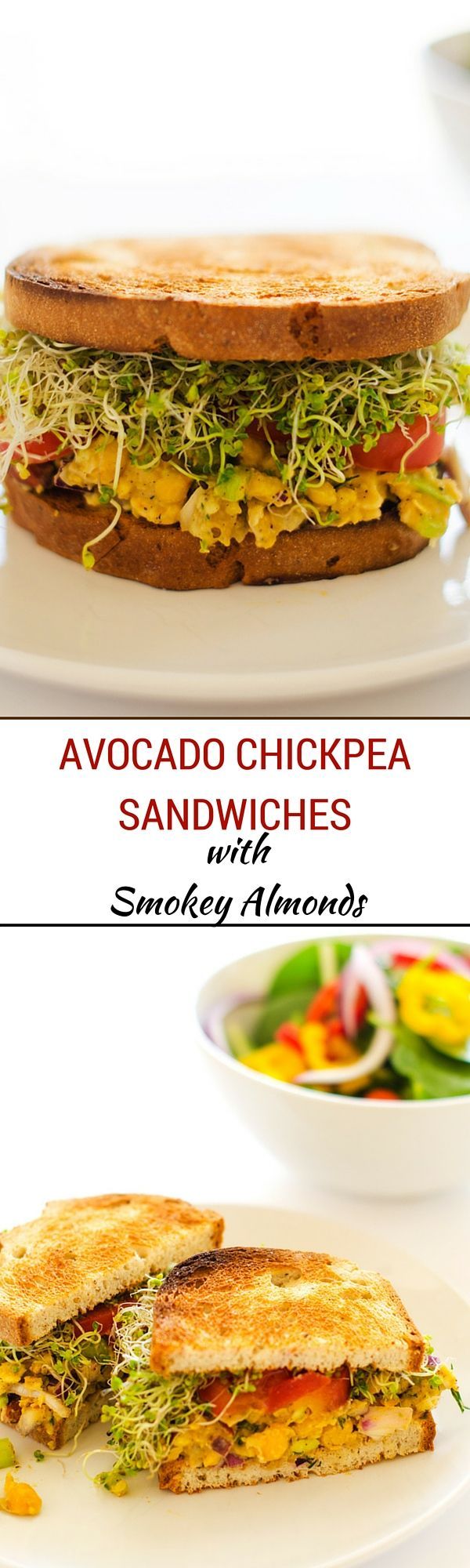 Avocado Chickpea Sandwiches with Smokey Almonds