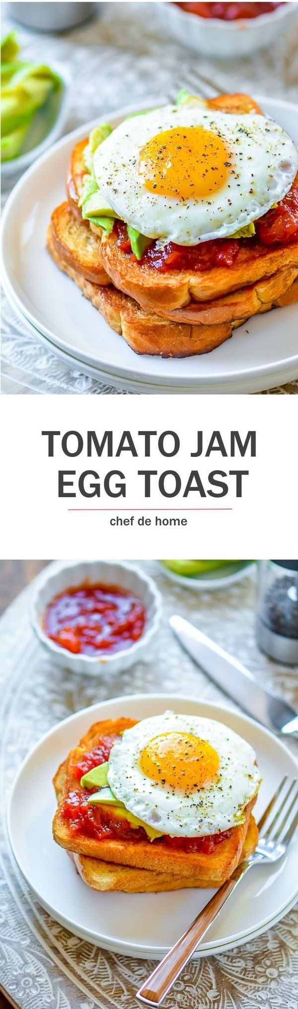 Avocado Fried Egg Toast with Tomato Jam