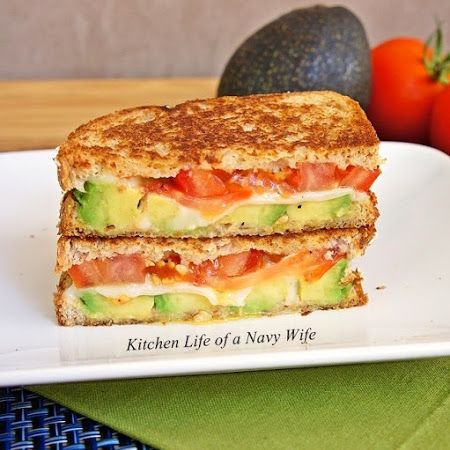 Avocado, Mozzarella and Tomato Grilled Cheese