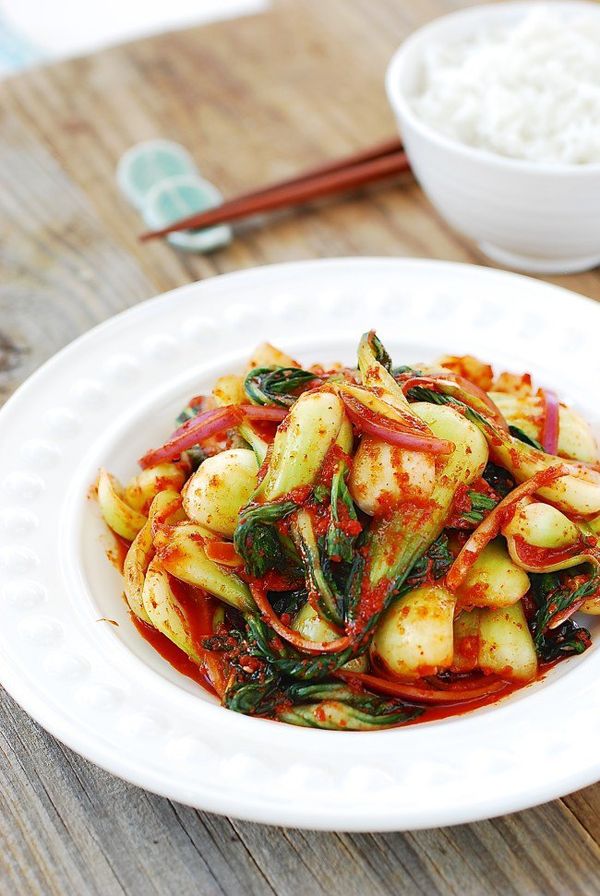 Baby Bok Choy Kimchi Salad (Geotjeori