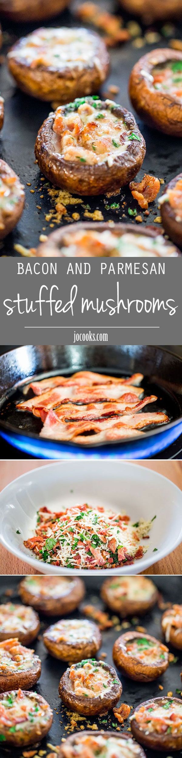 Bacon and Parmesan Stuffed Mushrooms