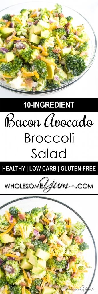 Bacon Avocado Broccoli Salad (Low Carb, Gluten-free