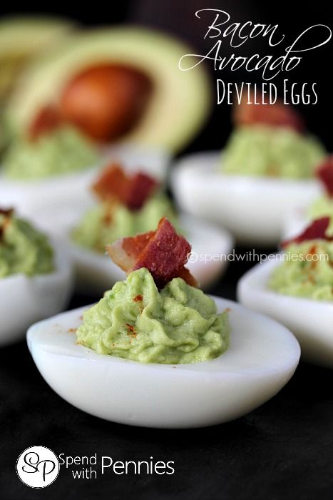 Bacon Avocado Deviled Eggs