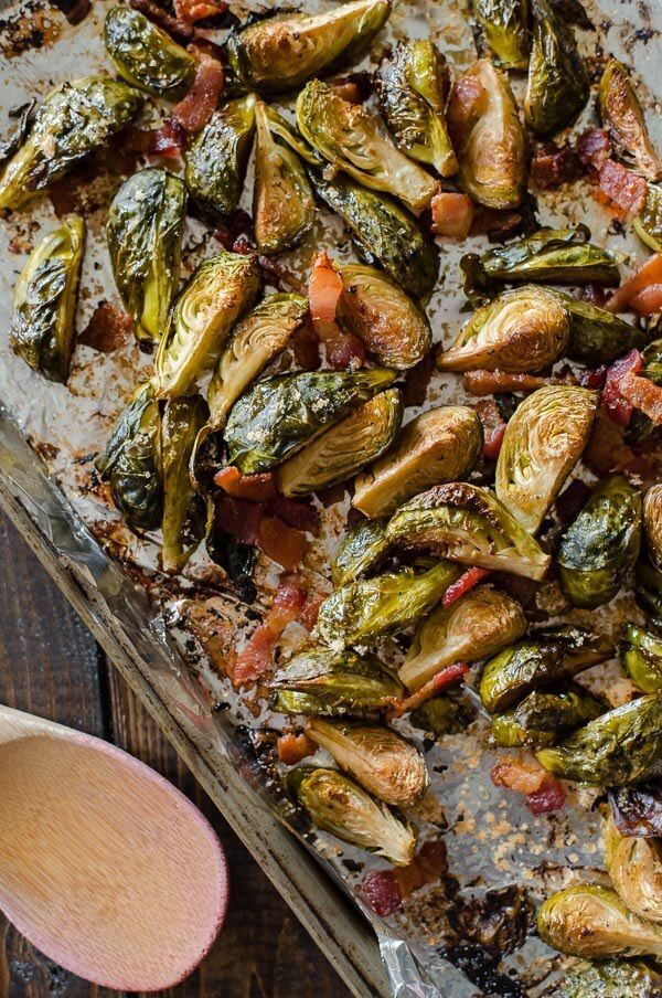 Bacon Balsamic-Roasted Brussels Sprouts