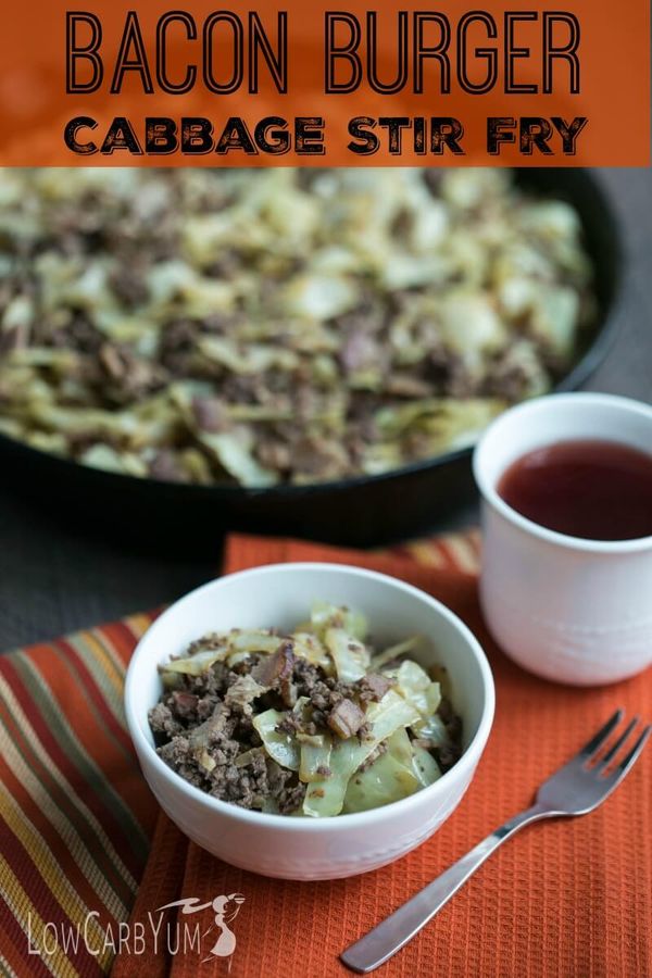 Bacon Burger Cabbage Stir Fry